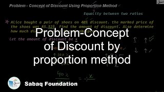 Problem-Concept of Discount by proportion method