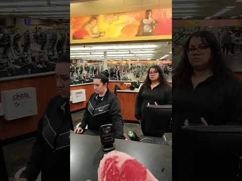 He tried to sign into a gym using a STEAK 😂 #shorts