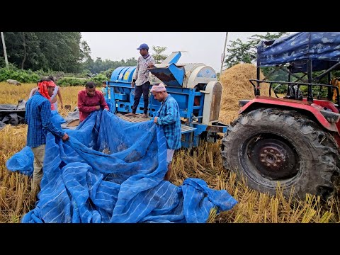 Mahindra yuvo 575di  with big thesar machine working | Thesar video ||