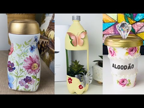 DIY 3 Ideias Incriveis decoração com coisas que iriam para o LIXO - Do Lixo Ao Luxo / Decoração