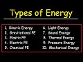 Energy Types and Transformations