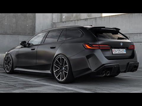 NEW 2025 BMW M5 Touring in Frozen Deep Grey and a Trailer Hitch & Nice REVS!!