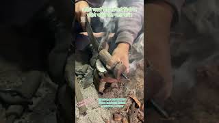 making hole in rat-tail/stick tang handle without using machine