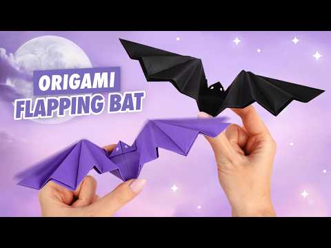 Оригами Летучая Мышь машущая крыльями из бумаги | DIY Halloween | Origami Paper Flapping Bat