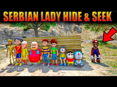 GTA V:Shinchan Escape from Serbian Dancing Lady - Hide & Seek Shinchan Doraemon Nobita GTA5