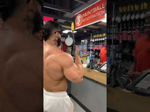 DINO AS THE TERMINATOR! 🤣🔥 #ramondino #bodybuilding #classicphysiquepro #arnoldchamp #dino