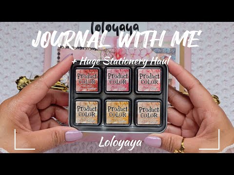 ASMR Journaling + Huge Stationery Haul ft @loloyayastationery
