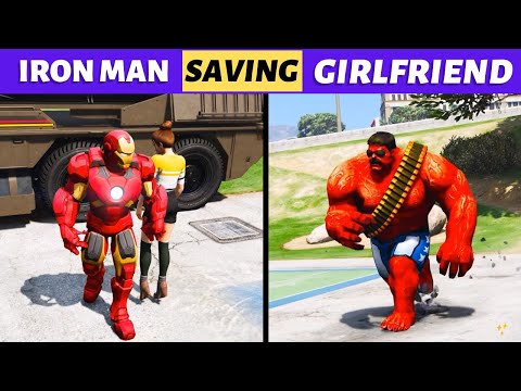 IRON MAN SAVES WIFE FROM RED HULK IN GTA V