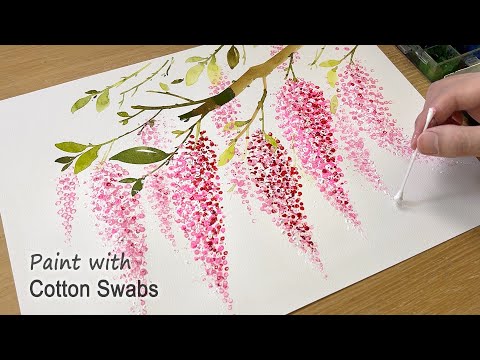 Easy Painting for Beginners / Cotton Swabs Painting Technique