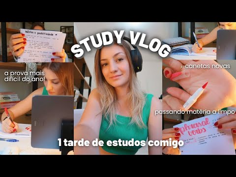 study vlog: passando matéria a limpo e estudando para a prova mais difícil do ano