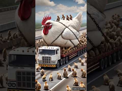 Monkeys helped the hen and her chicks 😭 #animals #monkey #hen