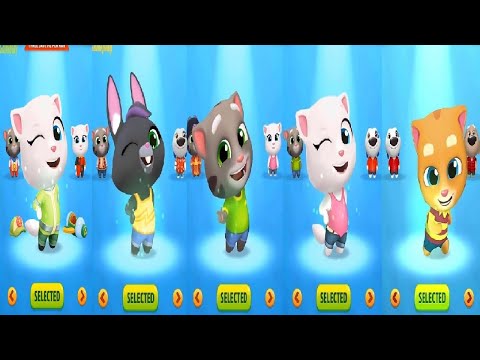 Talking Tom Gold Run New Update VS Chinese Version Eco Angela VS Talking Becca VS ANGELA TOM  GINGER