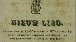 Inwijdingslied Willemsstraat na de demping van de Goudsbloemgracht in de Jordaan te Amsterdam