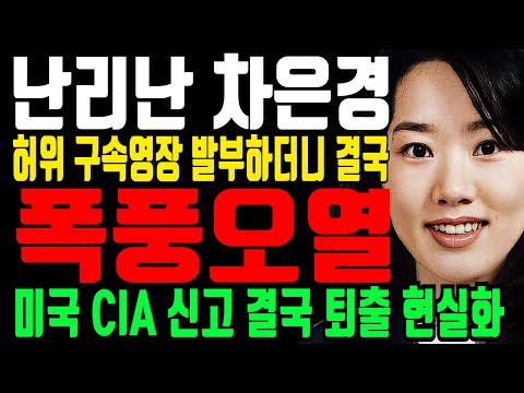 난리난 차은경 "윤석열 우습게 알다 결국 폭풍오열" 미국 CIA 신고 난리났다