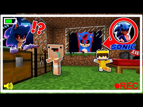 2 Noobs PROTEGEN su casa de SONIC.exe en Minecraft 😰 | Sonic 3.exe vs Casa Noob