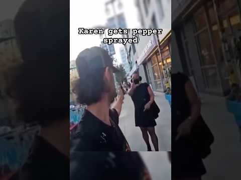 Karen gets pepper sprayed #pepperspray #public #shorts
