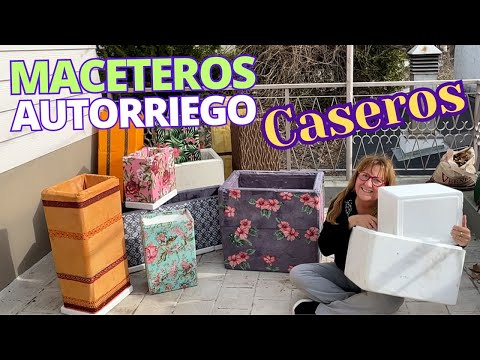 🪴Macetas 𝗔𝗨𝗧𝗢𝗥𝗥𝗜𝗘𝗚𝗢 ✤ hechas en CASA✤ con Cajas de TELGOPOR-𝗪𝗜𝗖𝗞𝗜𝗡𝗚 𝗕𝗘𝗗