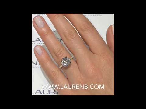 4 carat Round Moissanite Yellow Gold Engagement Ring
