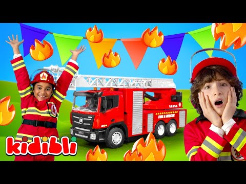 İtfaiyeci Çocuklar Doğum Günü Pastasını Kurtarıyor 🚒 Eğitici ve Eğlenceli Video | Kidibli