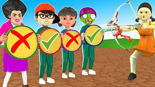 Scary Stranger 3D - Squid Game (오징어 게임) Trying Honeycomb Candy Shape Challenge in Achery Game #30