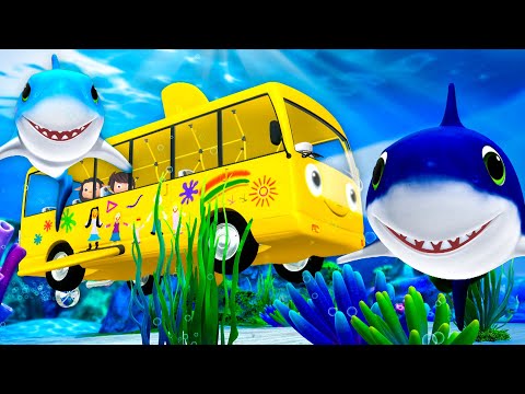 Baby Shark Bus! 🦈 | 🚌Wheels on the BUS Songs! 🚌 Nursery Rhymes for Kids
