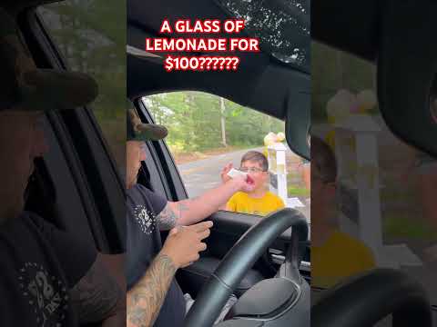 SURPRISING KIDS AT A LEMONADE STAND WITH $100 #tip  #shorts