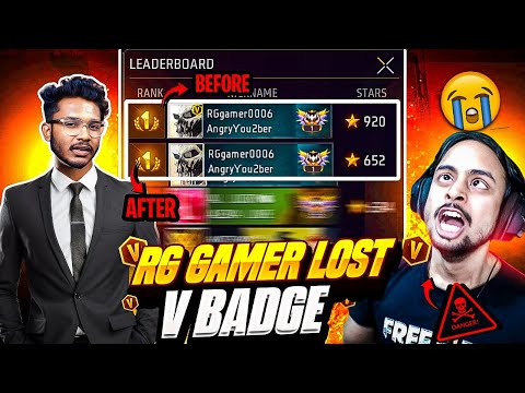 Angry Youtuber RG Gamer 🤬 Lost V Badge After Losing The Game 😡 - Garena Free Fire
