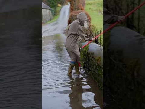 Unblocking a drain, got to be one of life’s most satisfying jobs. #drainage #unblocking #flood #wet