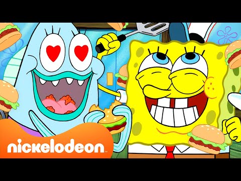 SpongeBob | 60 minuten van het Krusty Krab die booming is 🍔✨ | Nickelodeon Nederlands