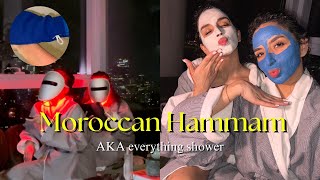 Skincare/ Curly hair routine 👩🏽‍🦱🧖🏼‍♀️ #حمام_مغربي 🇲🇦🇺🇸