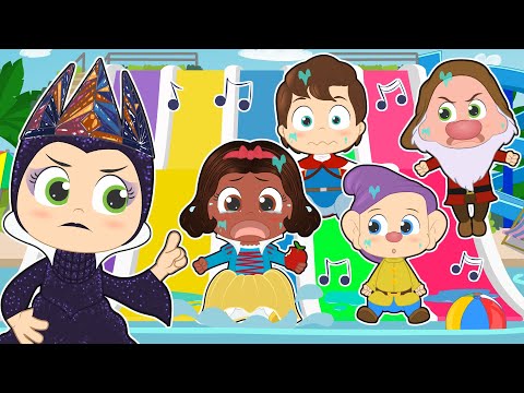 FIVE LITTLE BABIES 🎵🛝 With Snow White and the Seven Dwarfs