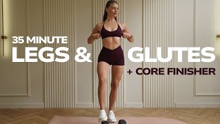 35 MIN ADVANCED LEGS AND GLUTES STRENGTH WORKOUT TO GROW MUSCLE + CORE FINISHER- No Repeat Supersets