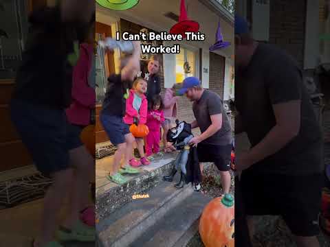 Can you believe this worked?🤣 Would you give me candy?🙃 #trickortreat #halloween #pranks #dadslife