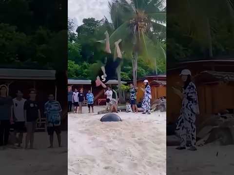 SALTO PANTAI FULL TEAM ๐๐คธโโ๏ธ #shorts