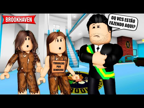 AS MENINAS DE RUA ENTRARAM ESCONDIDAS NO PALACIO DO PRESIDENTE | Historinhas Brookhaven RP | Roblox