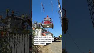 Foggy dawn operation returns historic lantern to this beloved Oregon lighthouse