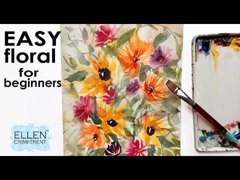 EASY Loose Watercolor Autumn Flowers