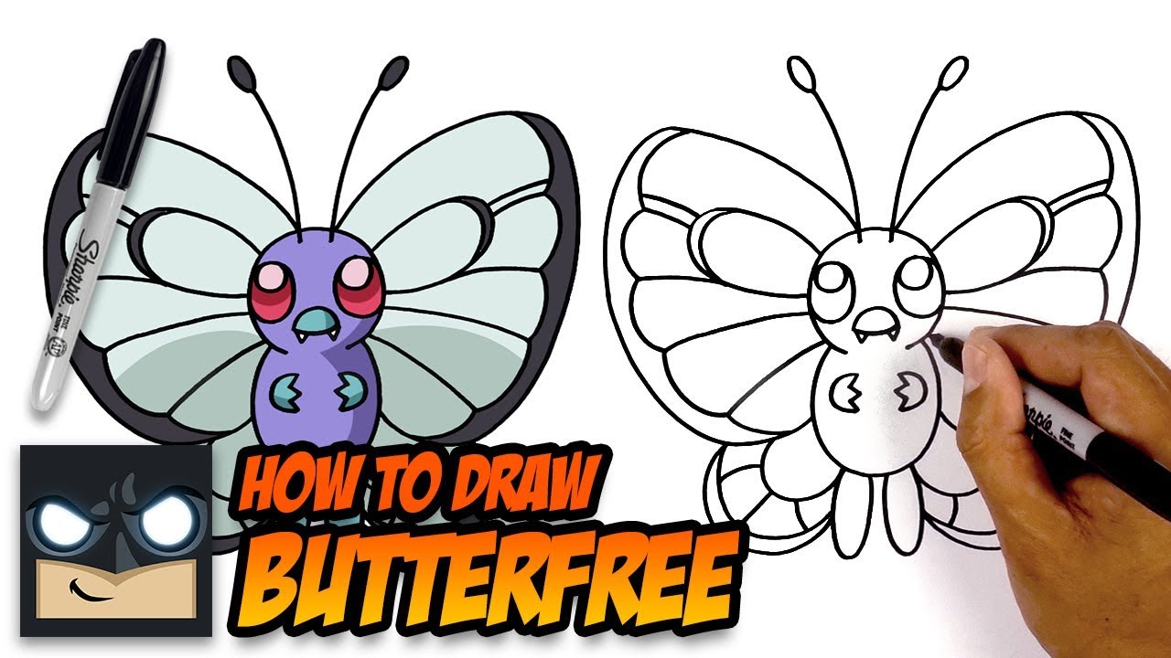 How to Draw Pokemon - Butterfree - Step-by-Step Tutorial