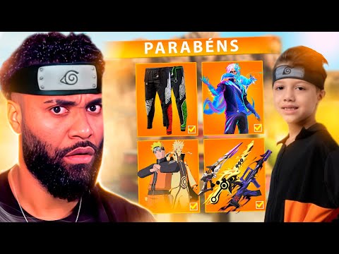 COMPREI A SKIN DO NARUTO E A CALÇA ANGELICAL PRA UM INSCRITO NO FREE FIRE!