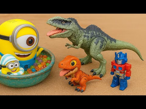 Transformers Stopmotion: Bumblebee Rescue Minions Go To Jail Meet Dinosaur (Cartoon) Robot Car Toys