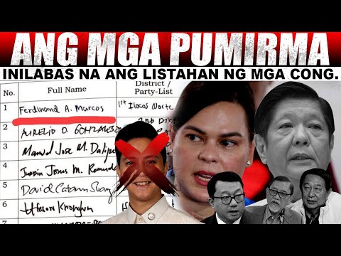 LISTAHAN NG MGA PUMIRMA MGA CONG. NILABAS NA SANDRO MARCOS #1