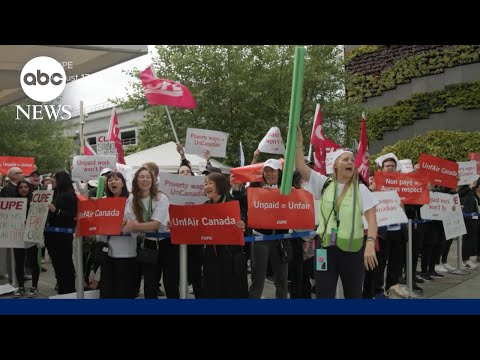 YouTube video thumbnail: Air Canada Flight Attendant Strike Triggers Cancellation of Hundreds of Flights