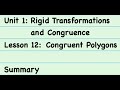 Transformations and Congruence in Geometry