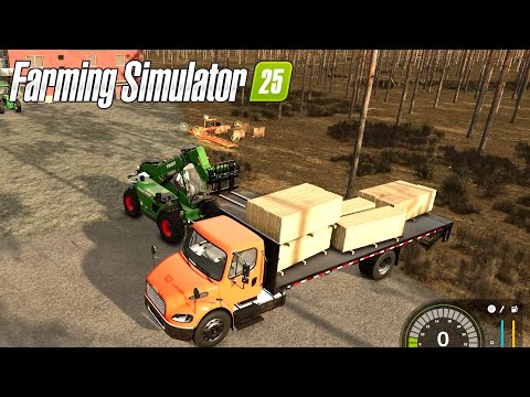 Building a Mega Farm Out of a Forest #5 PineWood Forest | Hard Mode Farming Simulator 25 Time Lapse