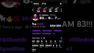 BAM DROPPED 83 POINTS