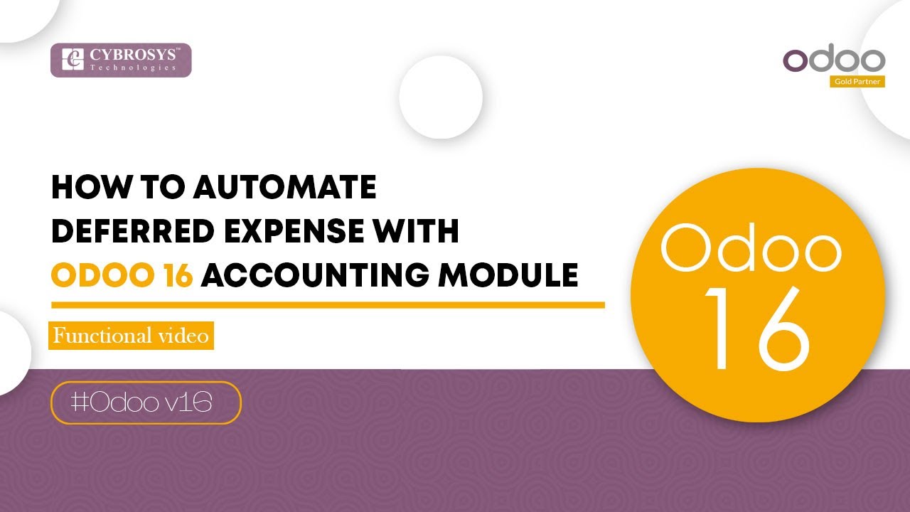 How to Automate Deferred Expense With Odoo 16 Accounting | Odoo 16 Functional Tutorials | 16.05.2023

Deferred expenses and prepayments (also known as prepaid expenses), are both costs that have already occurred for ...
