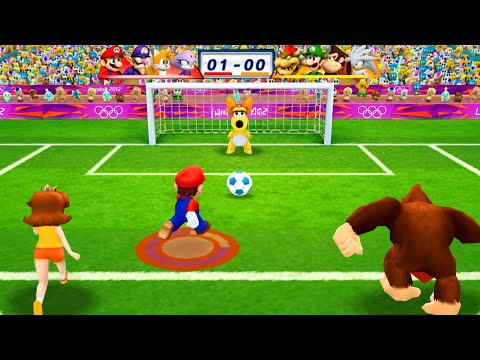 Mario & Sonic at the London 2012 Olympic Games Football Mario ,Vector, Daisy and Peach