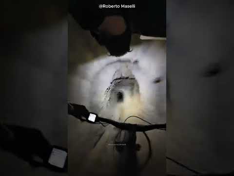 Riding a Bike Inside an Italian WW2 Bunker (@wolftrails_mountainbike_italy)