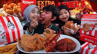 KFC VS RICHEESE FACTORY! [NEW KEPCIBARA] AYAM PEDAS BERAPI LEVEL 1000!🔥TUANG SOS SAMYANG BULDAK