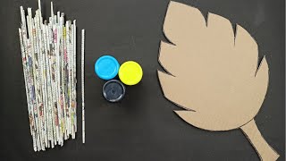 Waste News Paper Reuse Idea/Best Out Of Waste Cardboard/DIY Wall Decoration Idea/WallHanging Craft |